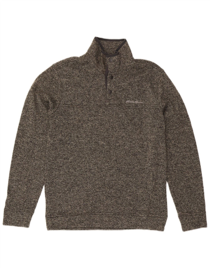 Eddie Bauer Muška majica s dugmadima i izrezom Mali sivi pjegavi poliester