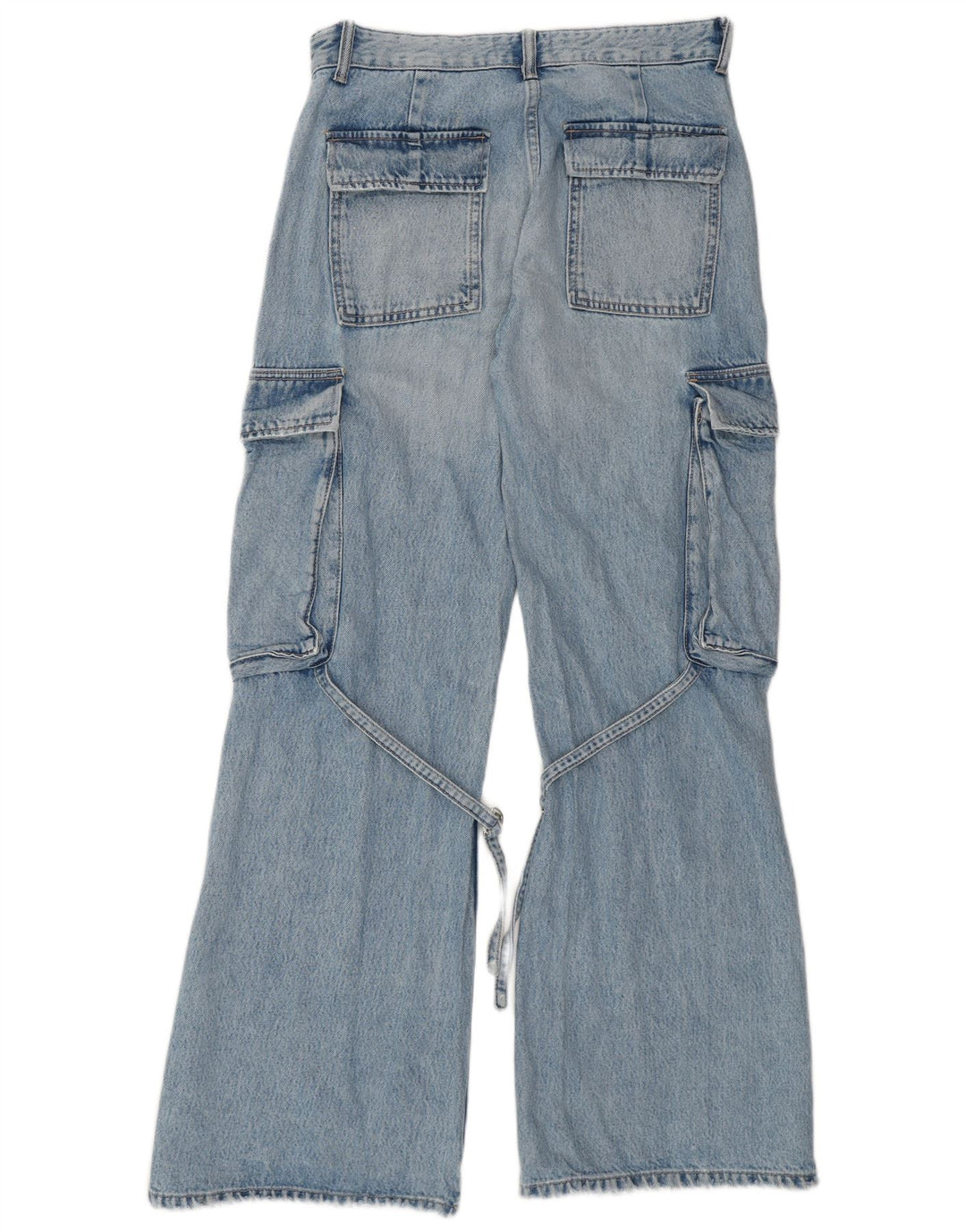 ZARA ženske Cargo lepršave traperice EU 36 XS W26 L32 plavi pamuk