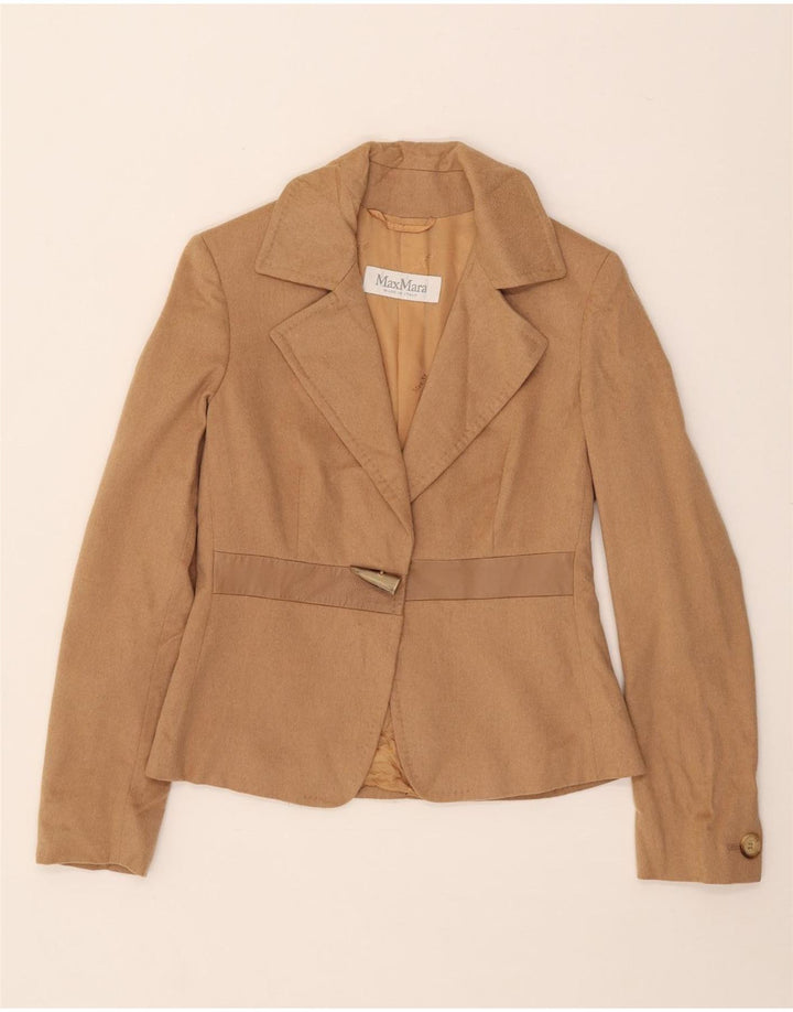 Max Mara ženski sako s jednim gumbom UK 8 Small Beige devine dlake