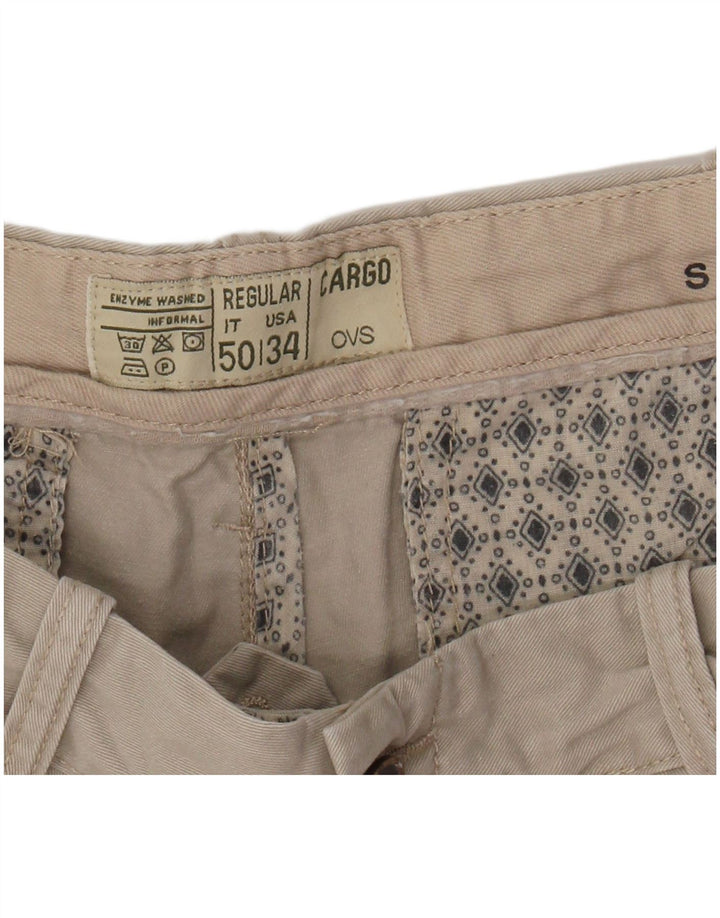 OVS Regular Cargo kratke muške hlače IT 50 Large W34 bež pamuk