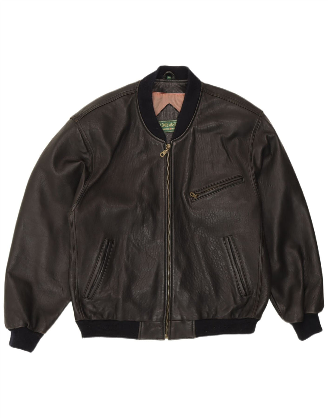 Conte Massimo muška opuštena bomber jakna IT 48 srednje crna koža