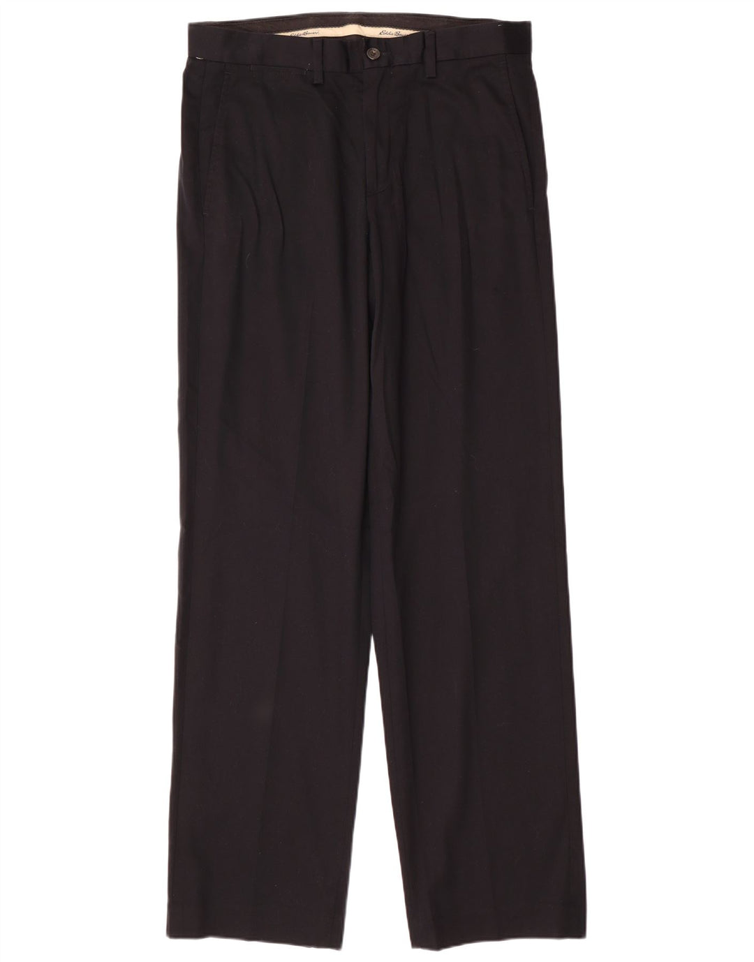 EDDIE BAUER Muške ravne chino hlače W32 L34 crni pamuk