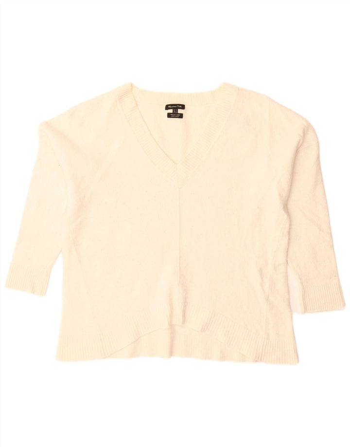 Massimo Dutti ženski pulover s velikim V-izrezom UK 10 Small Off White