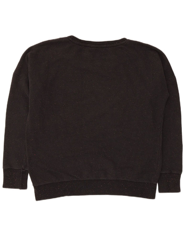 Puma Womens Oversized Sweatshirt Jumper UK 16 Large Black Flecked Cotton