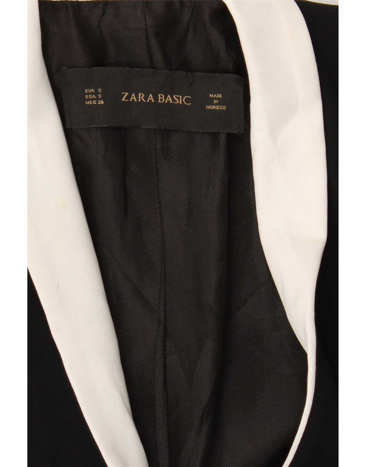 Zara ženski sako sa 1 gumbom UK 10 mali crni poliester u boji