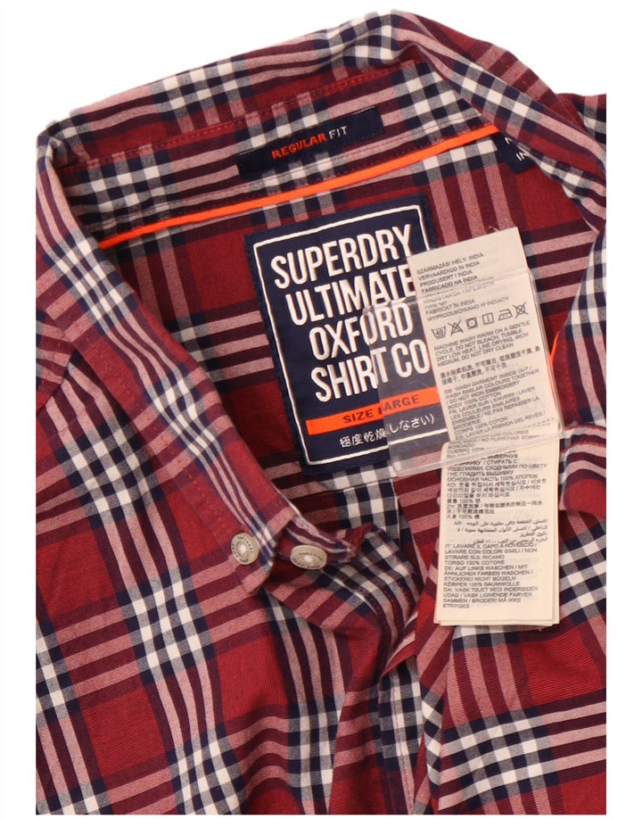 SUPERDRY muška košulja standardnog kroja, veliki bordo karirani pamuk