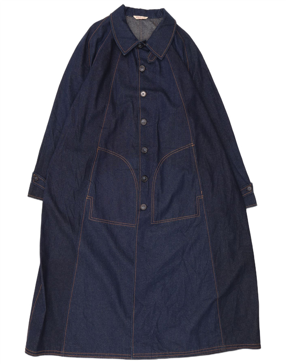 VINTAGE muški preveliki traper kaput UK 18 XL tamnoplavi