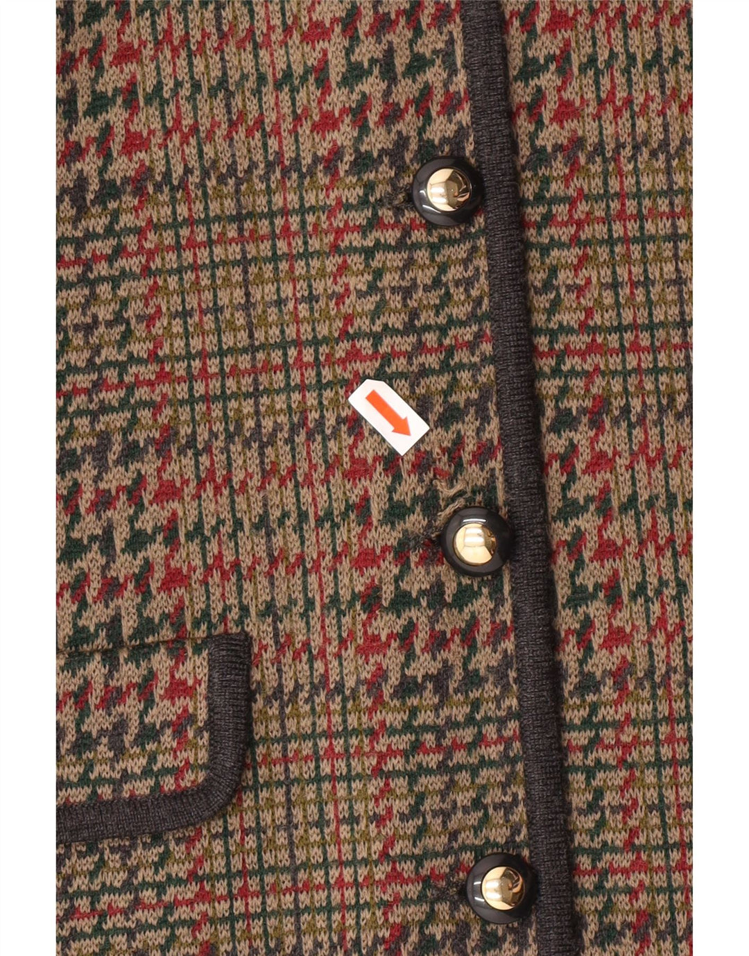 STIZZOLI Ženska pletena jakna sako sa 6 gumba IT 48 XL Smeđa houndstooth