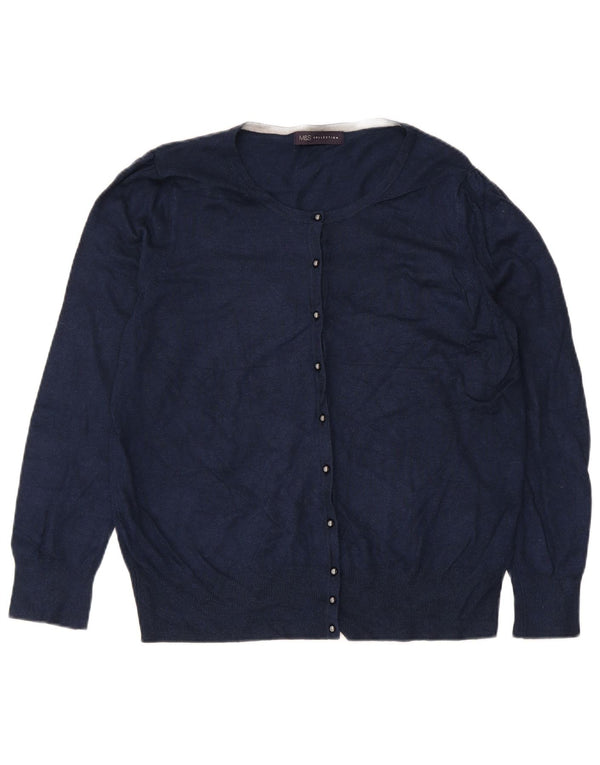Marks & Spencer ženski kardigan pulover UK 18 XL tamnoplava viskoza