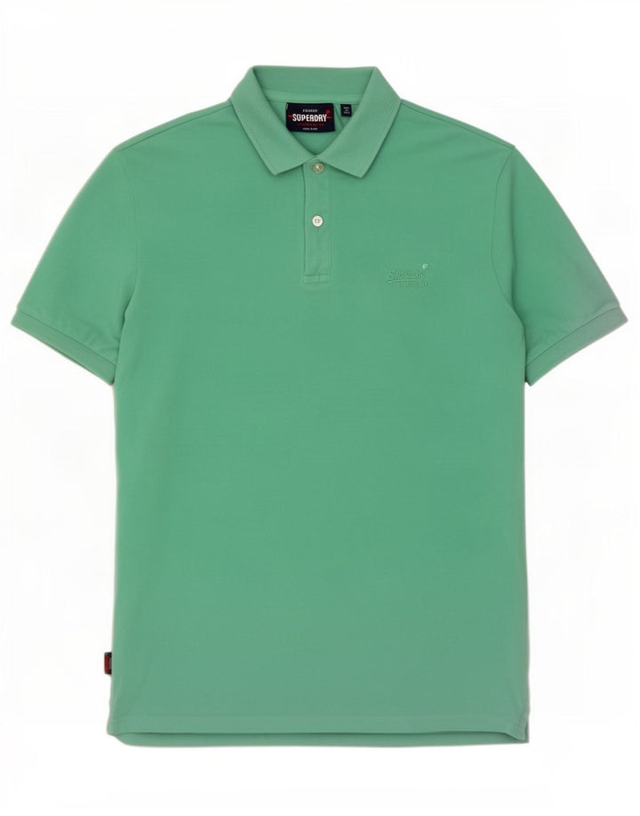 Superdry muška polo majica Srednje zeleni pamuk