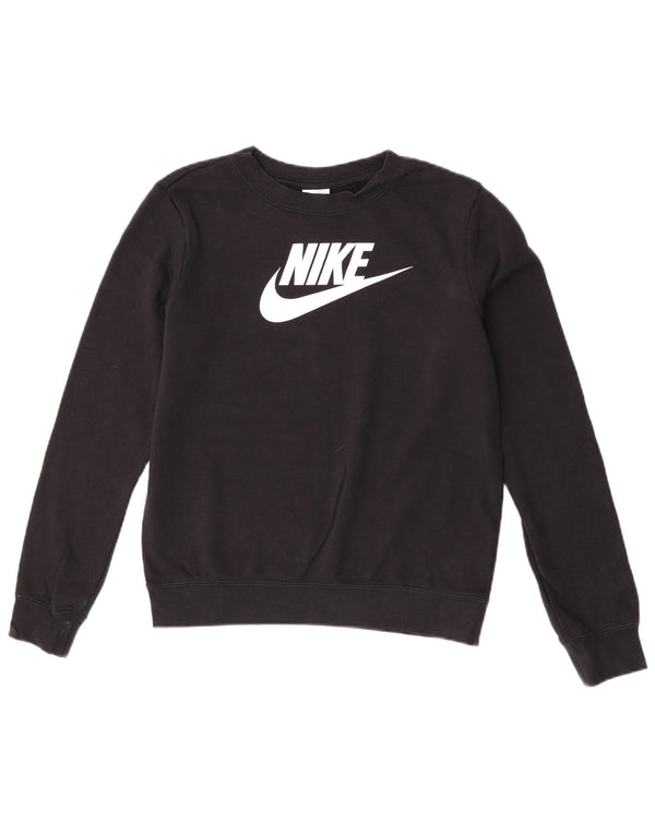 Nike Ženska prekomjerna trenirka s grafičkim motivima UK 6 XS crni pamuk