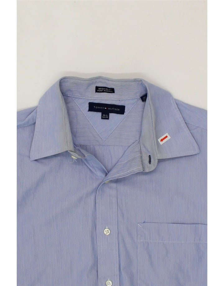 TOMMY HILFIGER Mens Regular Fit Shirt Size 15 1/2 Medium Blue Cotton Vintage Tommy Hilfiger and Second-Hand Tommy Hilfiger from Messina Hembry 