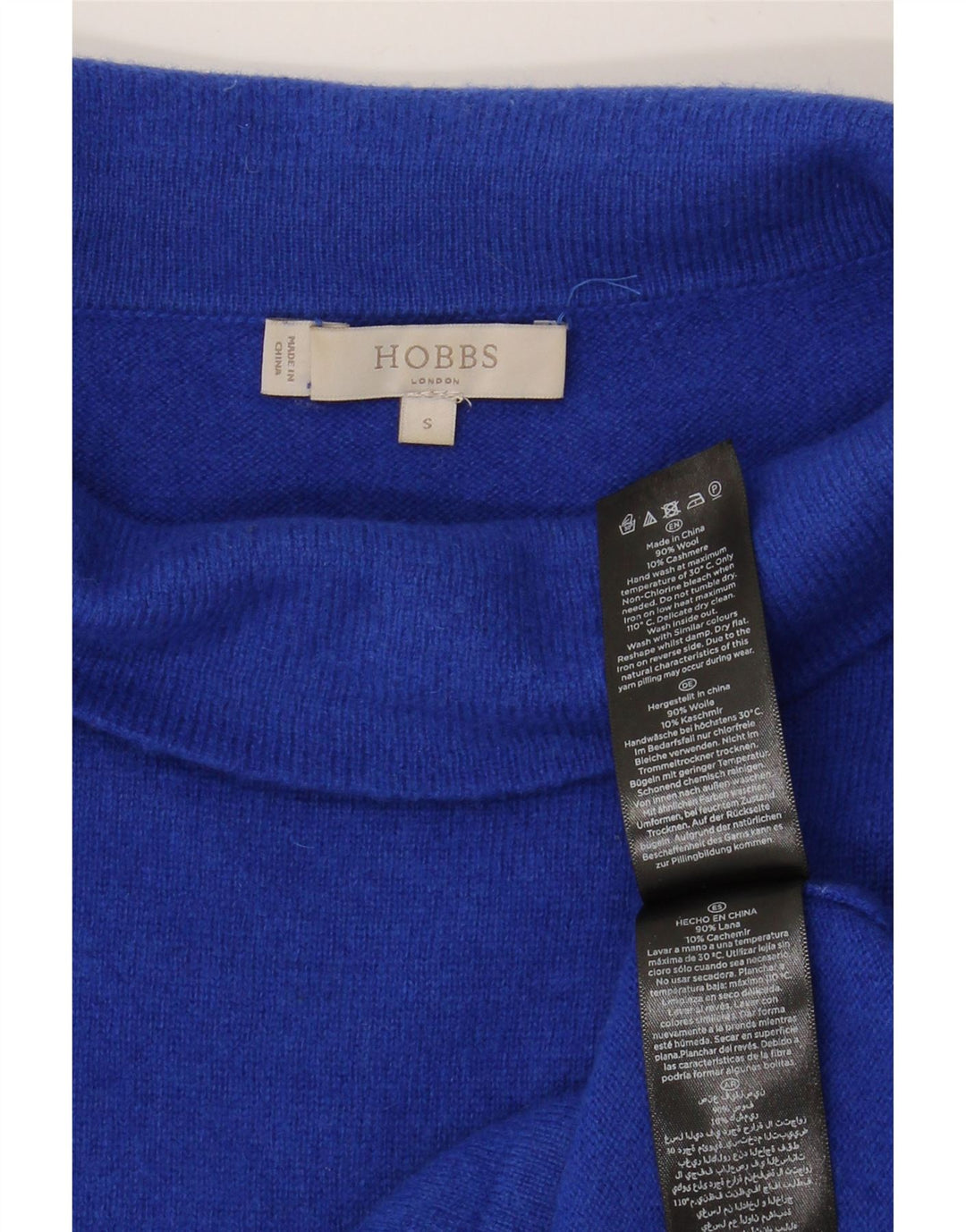 HOBBS ženski pulover s rol izrezom UK 10 Mala plava vunena