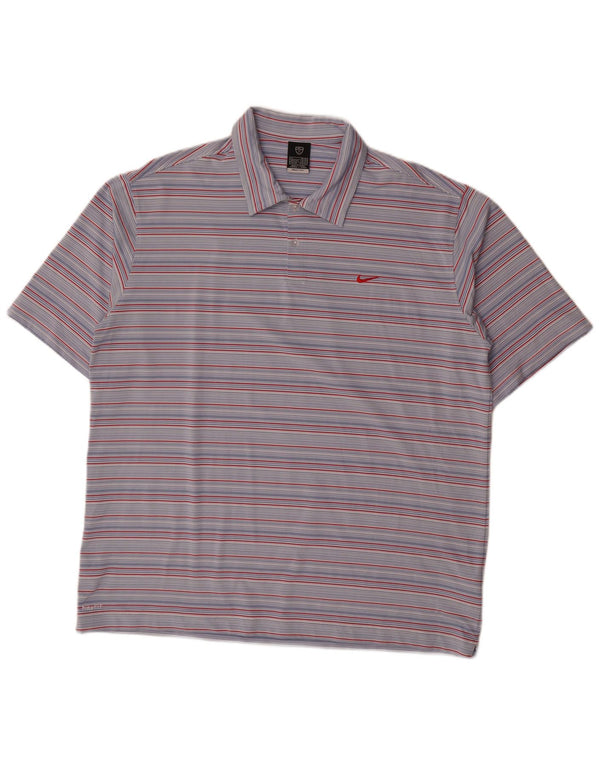 Nike muška polo majica UK 45/47 XL plavi prugasti poliester