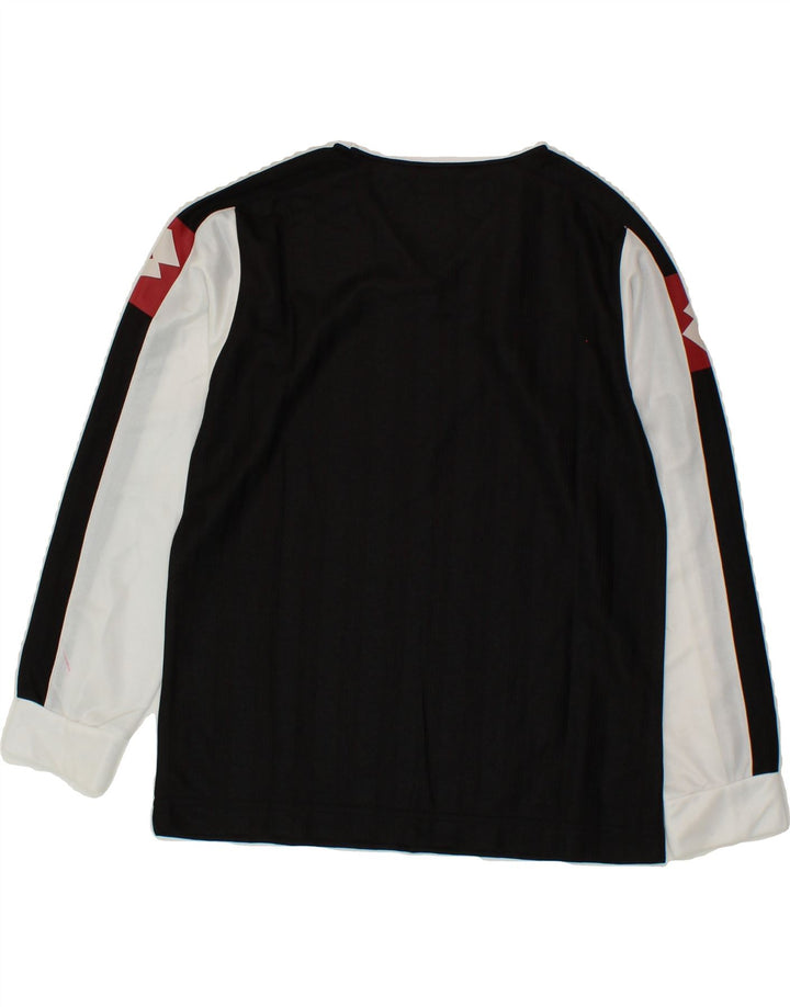 LOTTO Boys Graphic Top Long Sleeve 10-11 Years Medium Black Colourblock Vintage Lotto and Second-Hand Lotto from Messina Hembry 