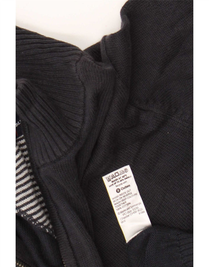 Marks & Spencer muški džemper s izrezom i srednjim tamnoplavim pamukom