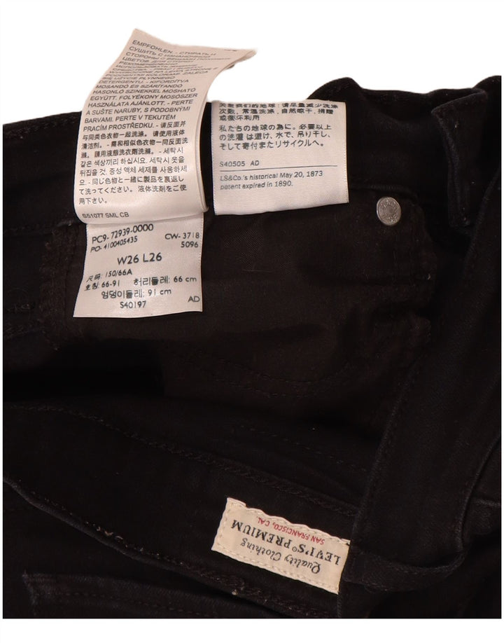 Levi's muške ravne traperice W26 L26 crni pamuk