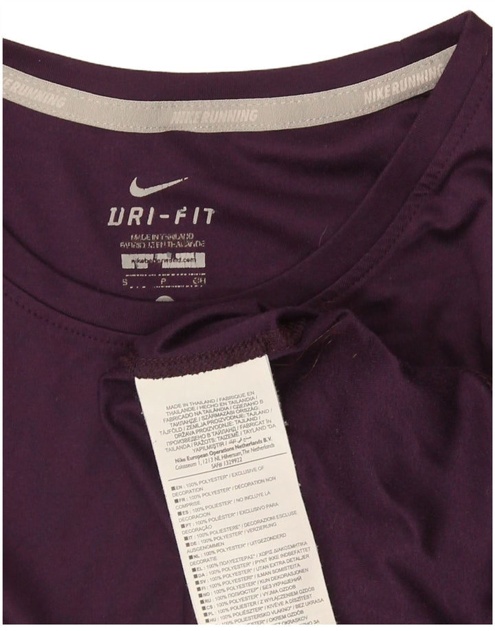 Nike Ženska Dri Fit majica kratkih rukava UK 8 Mali ljubičasti poliester