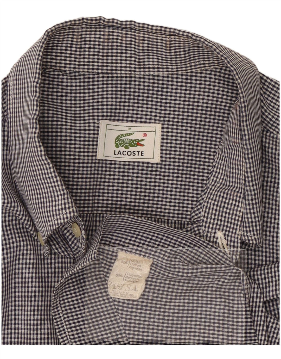 LACOSTE muška košulja kratkih rukava Srednje tamnoplavi pamuk od ginghama