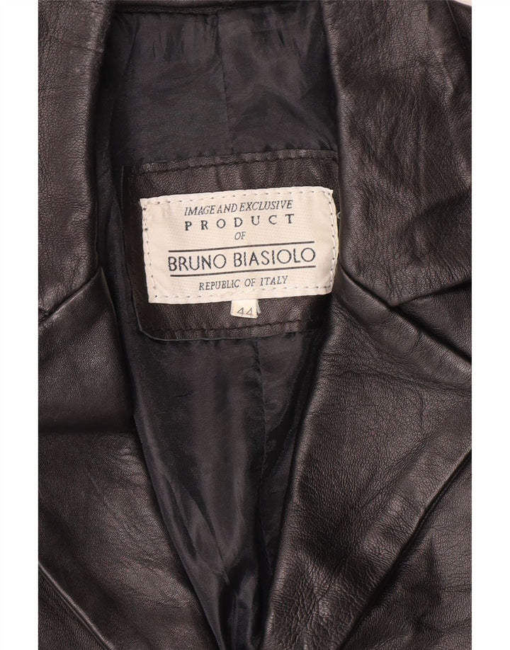 Vintage ženska kožna jakna IT 44 srednje crna klasična