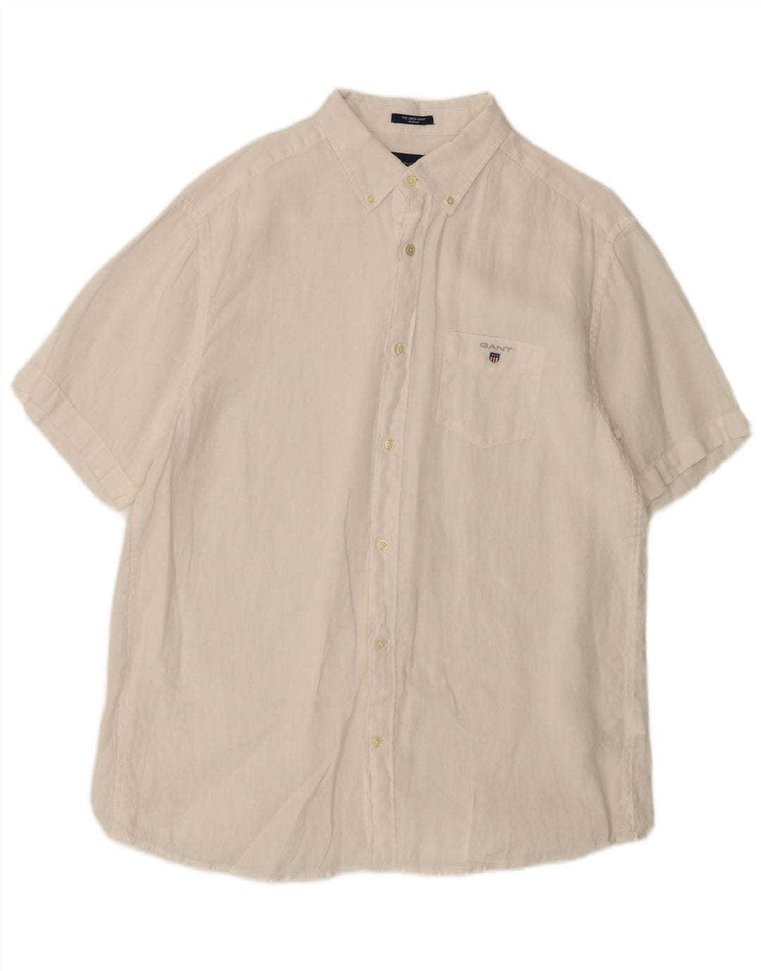 Gant muška košulja kratkih rukava standardnog kroja XL od bijelog lana