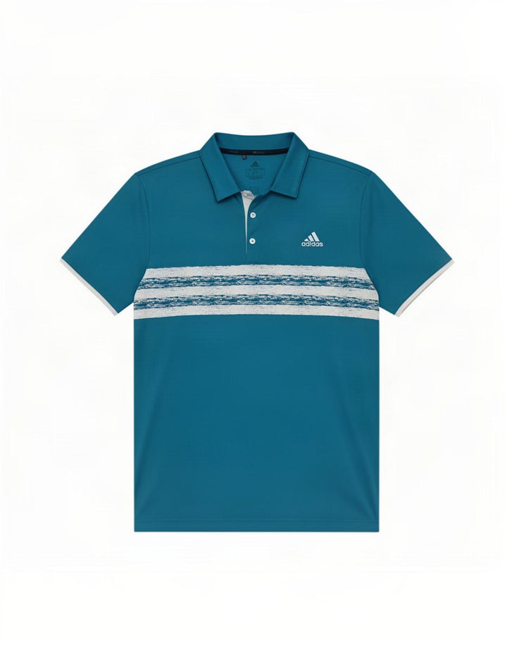 Adidas muška polo majica s velikim plavim prugama od poliestera