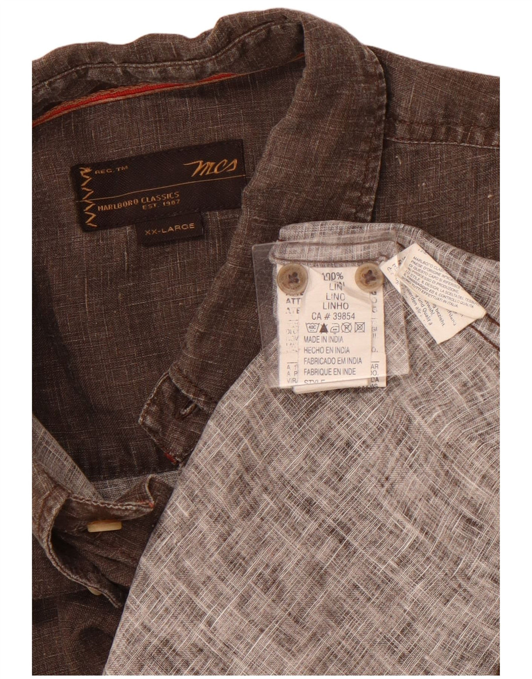 MARLBORO CLASSICS Muška košulja kratkih rukava 2XL smeđe platno