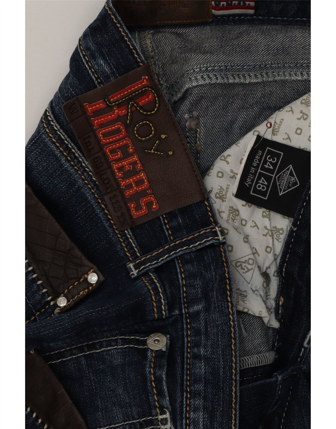 Roy Rogers muške ravne traperice W34 L31 plavi pamuk