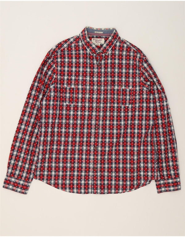Penguin Heritage muška uska košulja 2XL, crveni karirani pamuk