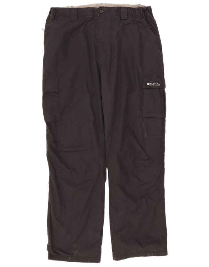 MOUNTAIN WAREHOUSE Muške ravne kargo hlače W38 L32 crni poliester