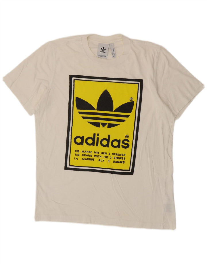 ADIDAS muška majica kratkih rukava s grafičkim motivima, srednji bijeli pamuk