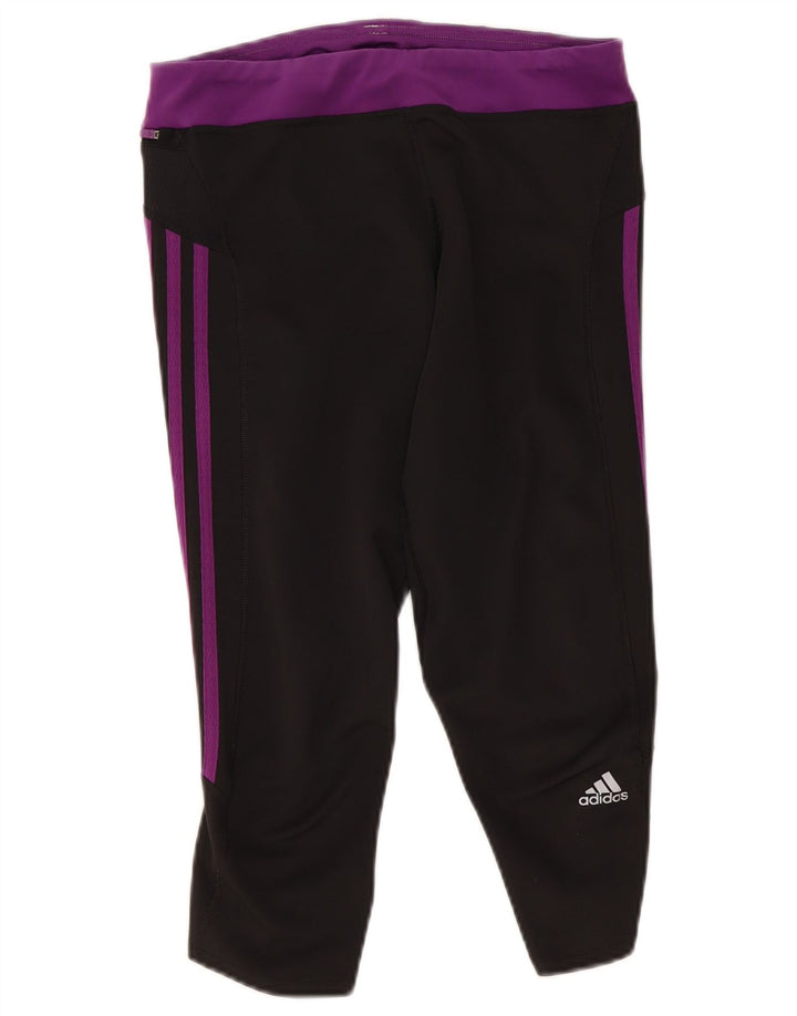 Adidas ženske Climalite Capri tajice UK 12 srednje crne boje