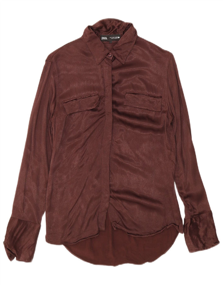 Zara ženska košulja bluza UK 10 Small Brown