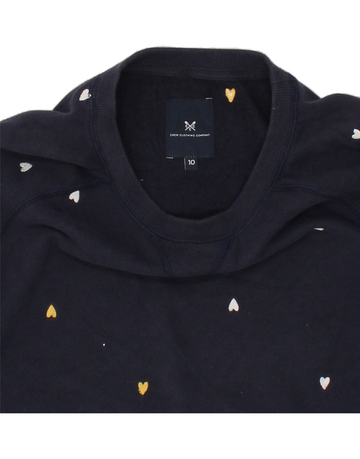 CREW CLOTHING Womens Oversized Sweatshirt Jumper UK 10 Small Navy Blue Vintage Crew Clothing and Second-Hand Crew Clothing from Messina Hembry 