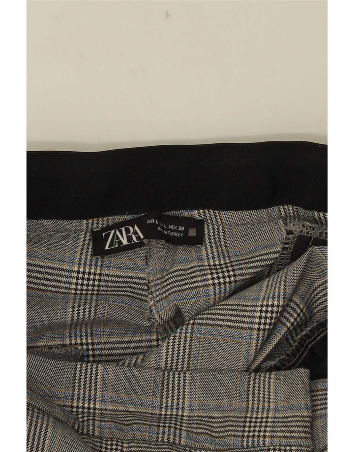 Zara ženske uske skraćene hlače Large W30 L25 sive karirane