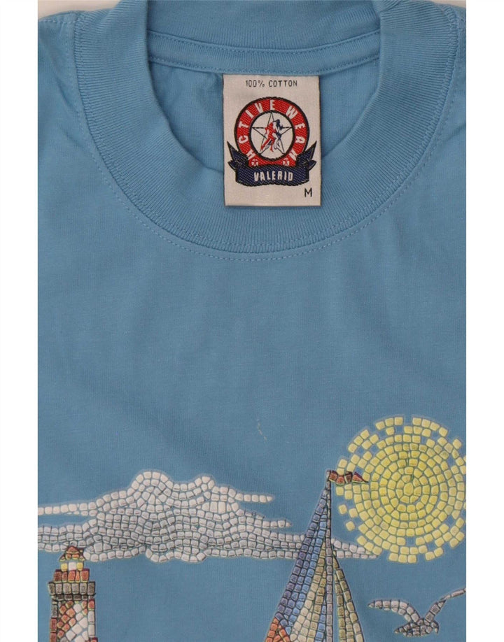 Vintage muška grafička majica kratkih rukava Srednje plavi pamuk