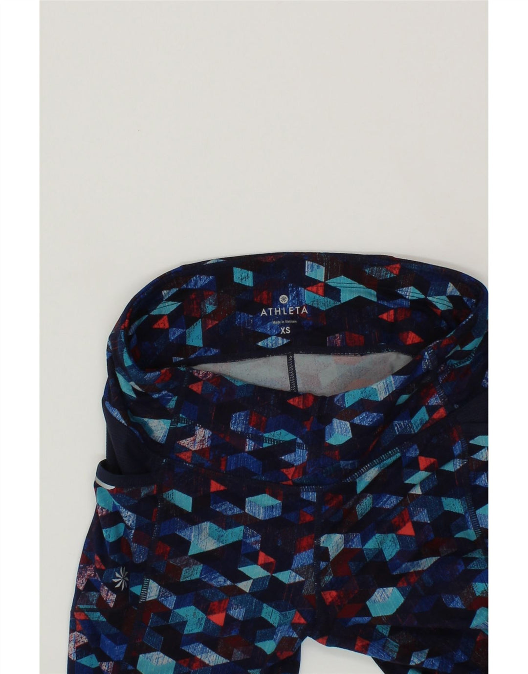 ATHLETA Womens Leggings UK 6 XS Blue Geometric Polyester Vintage Athleta and Second-Hand Athleta from Messina Hembry 