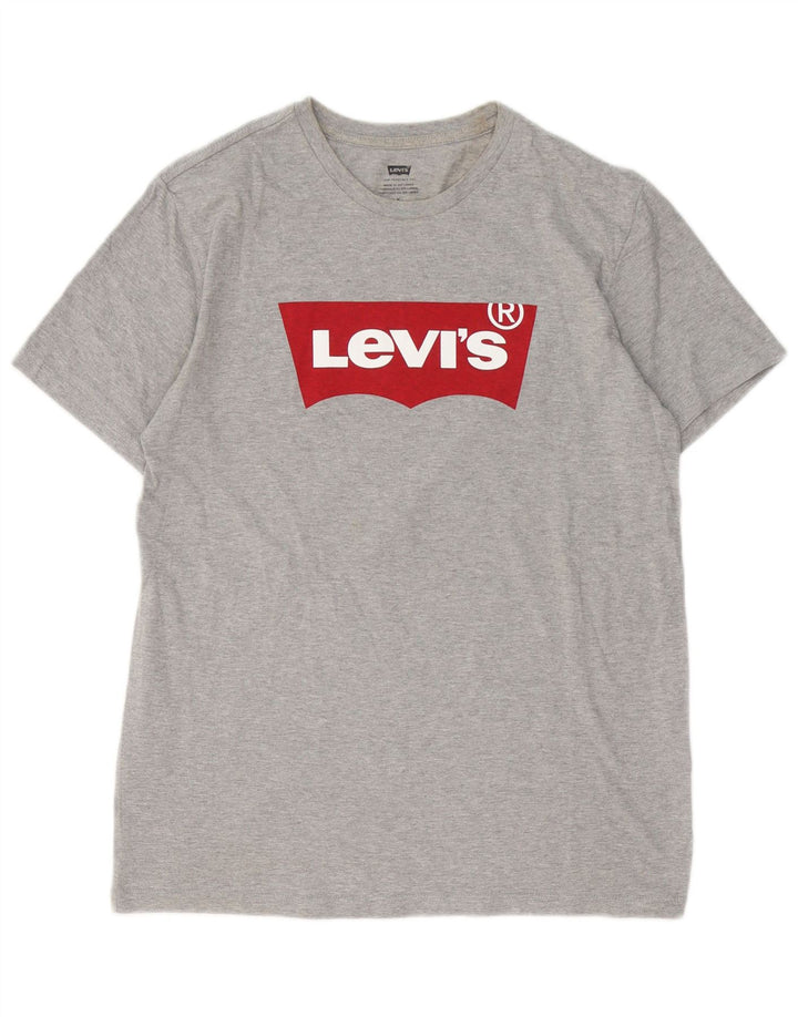 Levi's muška majica kratkih rukava s grafičkim motivima, srednje sivi flekasti pamuk