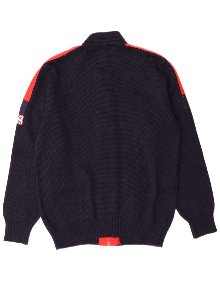 Vintage muški kardigan džemper IT 50 srednje tamnoplave vune