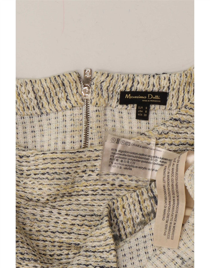 Massimo Dutti Ženska prevelika bluza Top UK 10 Small Beige Flecked Cotton