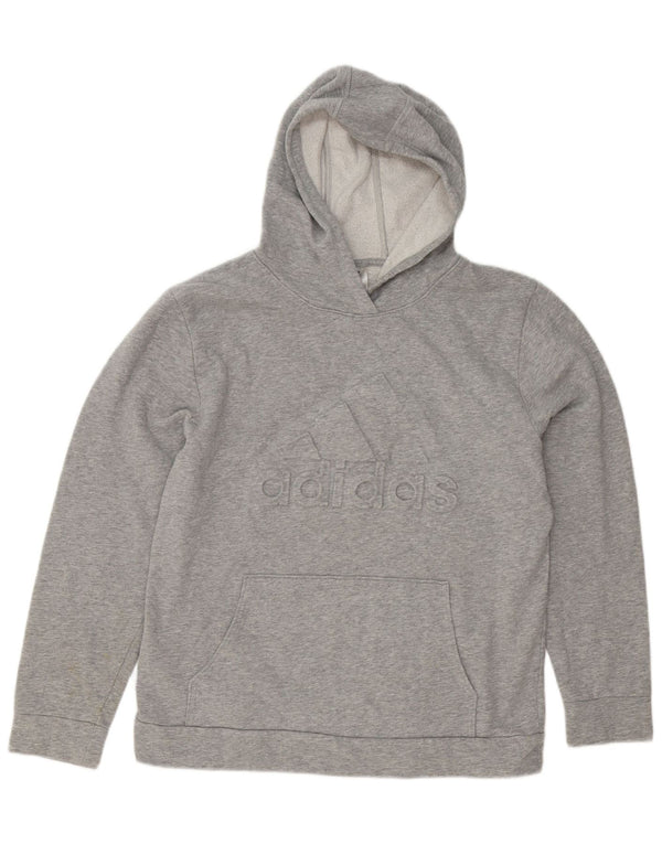 Adidas majica s kapuljačom s kapuljačom za dječake 15-16 godina XL, sivi flekasti pamuk