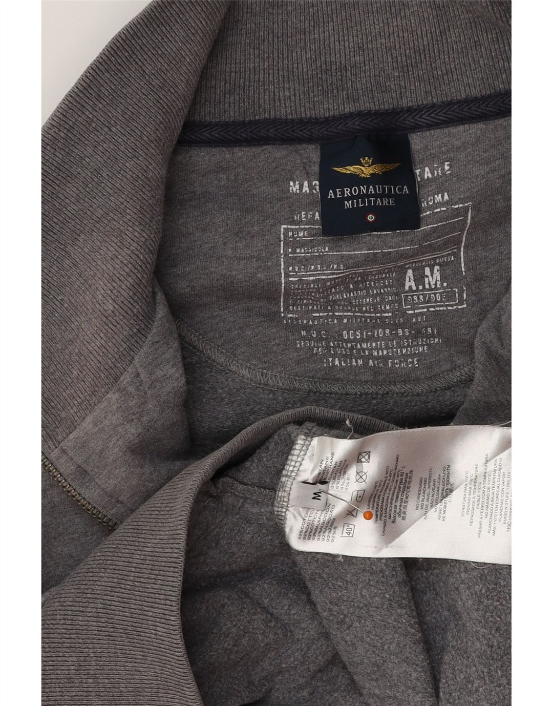 AERONAUTICA MILITARE Muška gornja jakna trenirke srednje sive boje