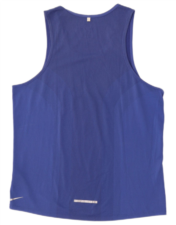 Nike Dri Fit grafički gornji dio srednjeg plavog poliestera