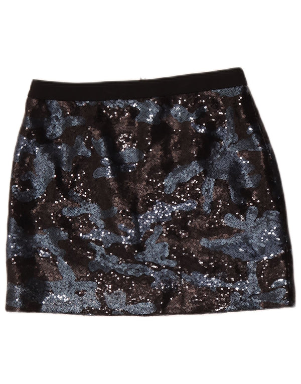 Ted Baker ženska mini suknja veličina 1 XS W28 crna kamuflažna viskoza
