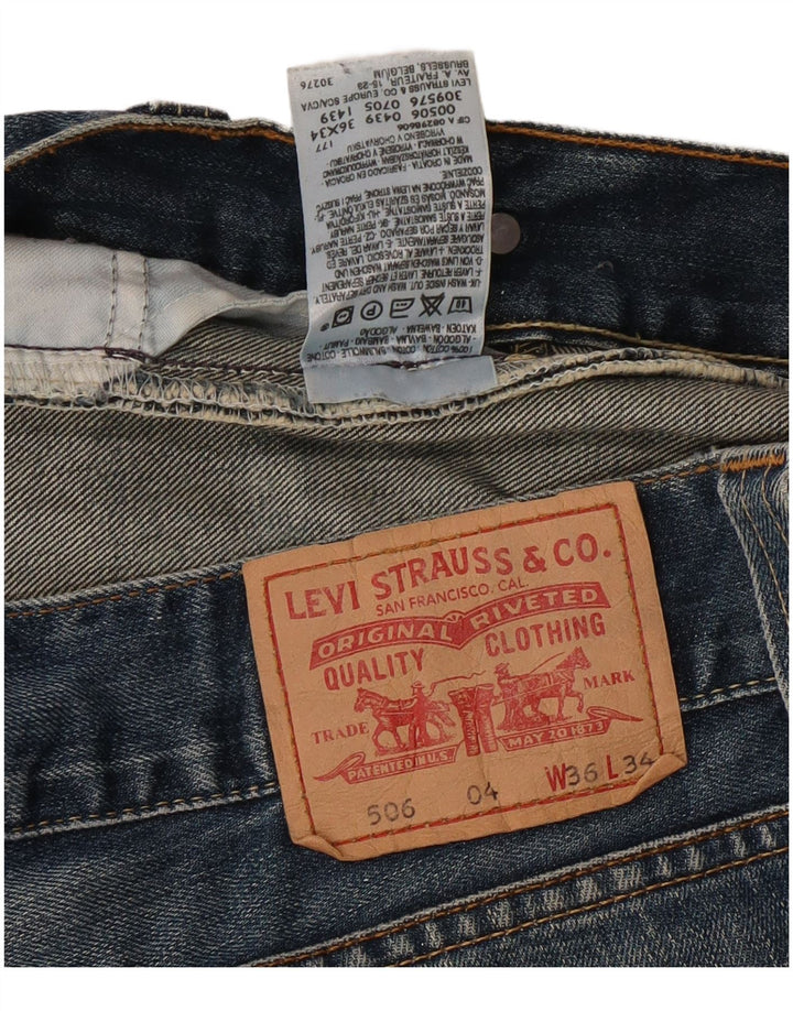 LEVI'S muške 506 ravne traperice W36 L34 plavi pamuk