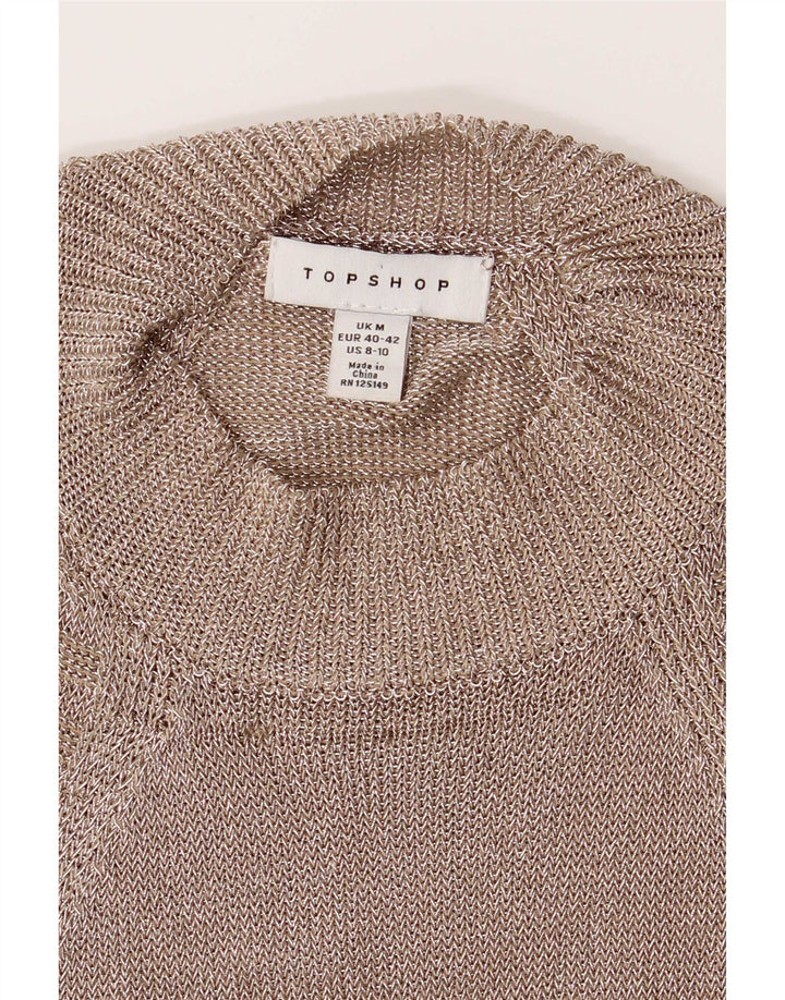 Topshop Ženska majica s halterima UK 12 Srednje srebrna