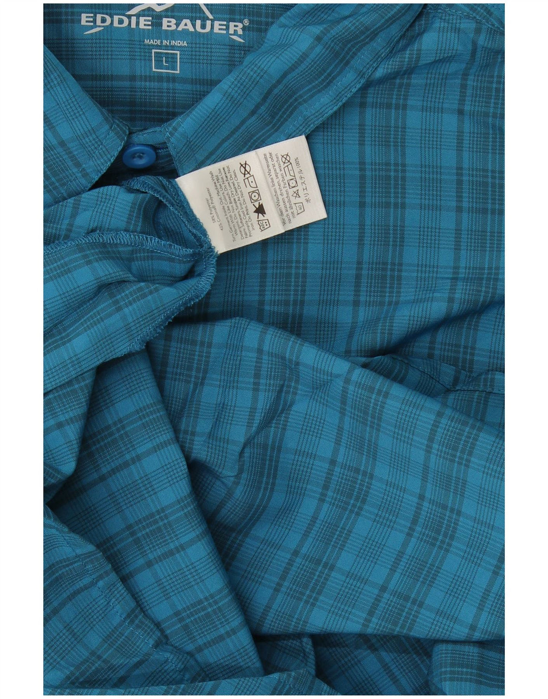 Eddie Bauer muška košulja kratkih rukava veliki plavi karirani poliester