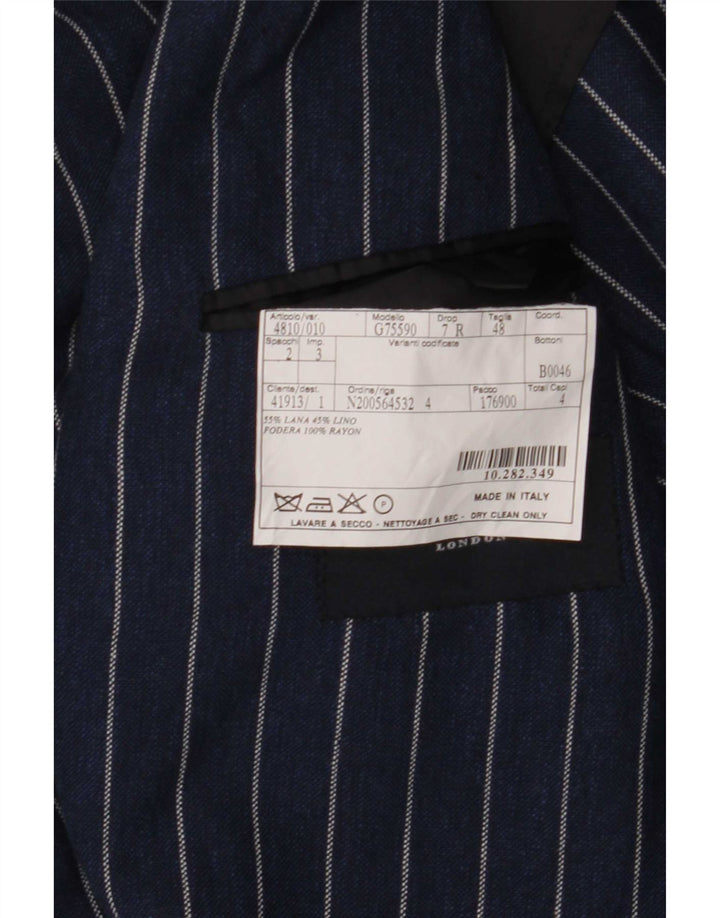 Burberry muška jakna sa 2 gumba IT 48 srednje tamnoplave vunene pruge