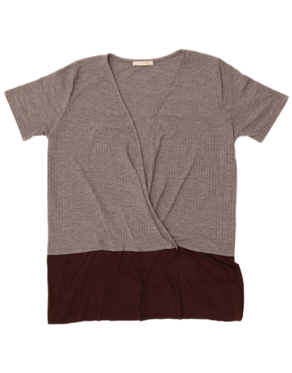 Zara ženski gornji dio bluze UK 16 Large Grey Colourblock