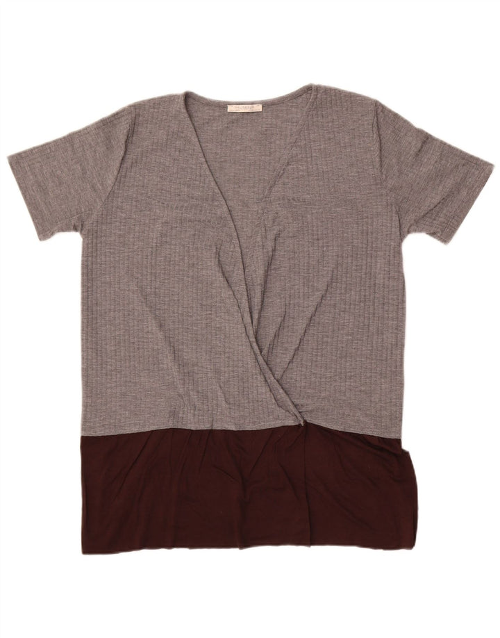 Zara ženski gornji dio bluze UK 16 Large Grey Colourblock
